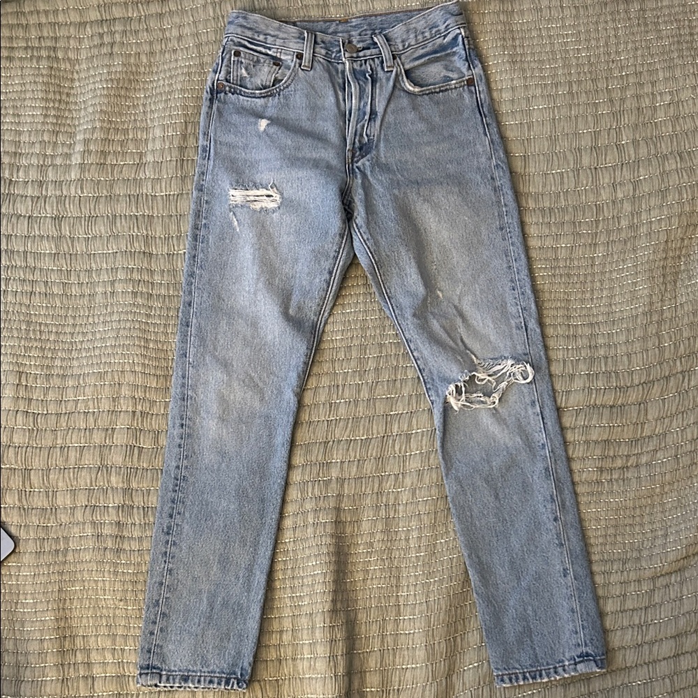 Levi’s Premium 501 S Blue Distressed Jeans